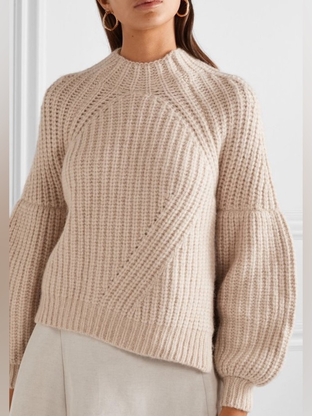 Ulla Johnson Balloon-Sleeve Knit Sweater Size Small